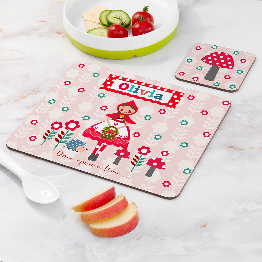 Personalised Kid's Riding Hood Placemat & Coaster Set - Placemats at Gift Moments