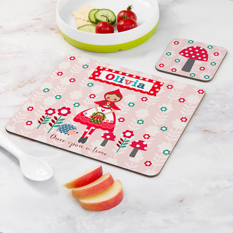 Personalised Kid's Riding Hood Placemat & Coaster Set - Placemats at Gift Moments