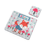 Personalised Woodland Fox Placemat & Coaster Set - Placemats at Gift Moments