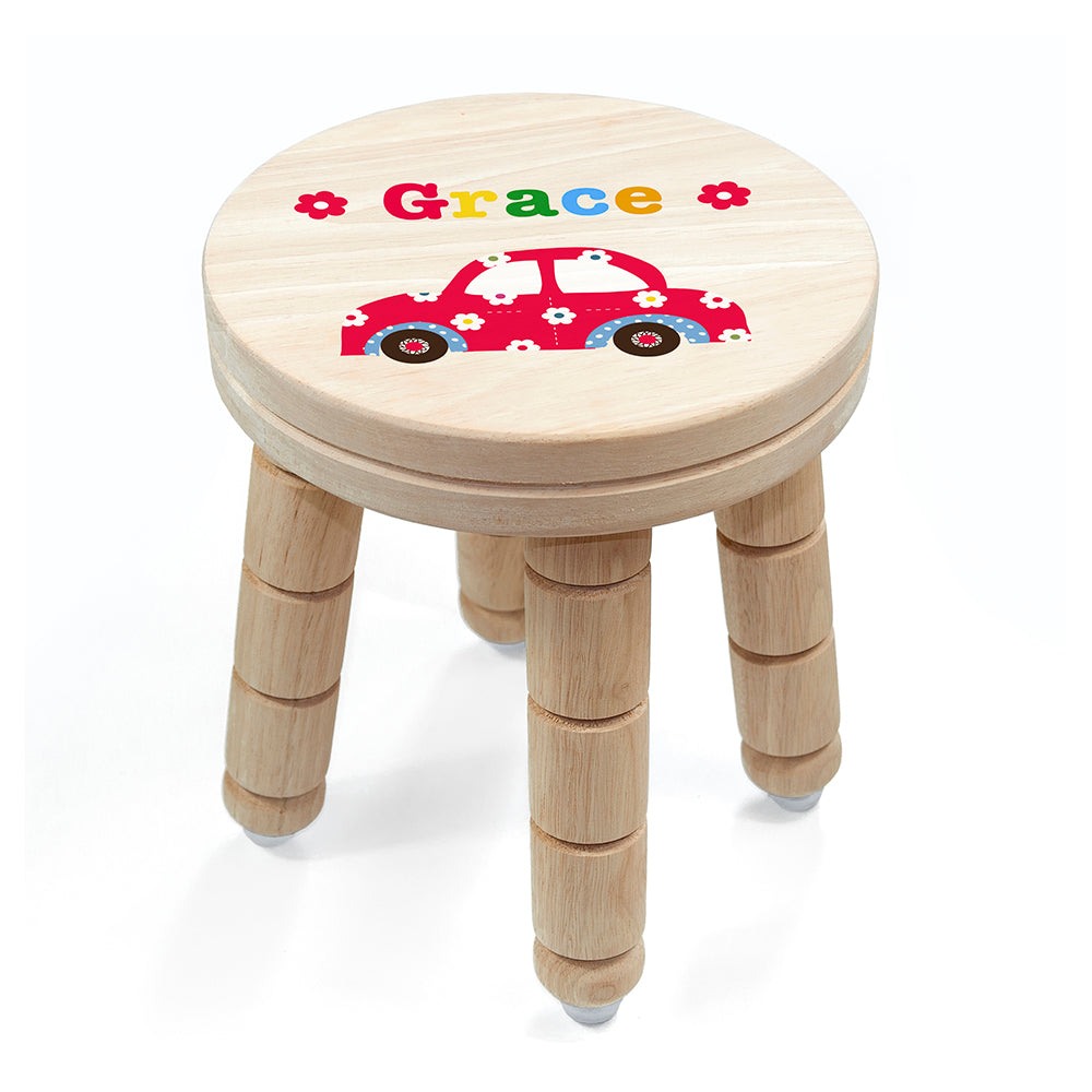 Personalised Wooden Car Stool for Kids: 3 - Wooden Stools By Gift Moments