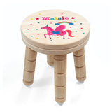 Personalised Unicorn Wooden Stool for Kids: 3 - Wooden Stools By Gift Moments