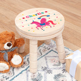 Personalised Unicorn Wooden Stool for Kids: 4 - Wooden Stools By Gift Moments