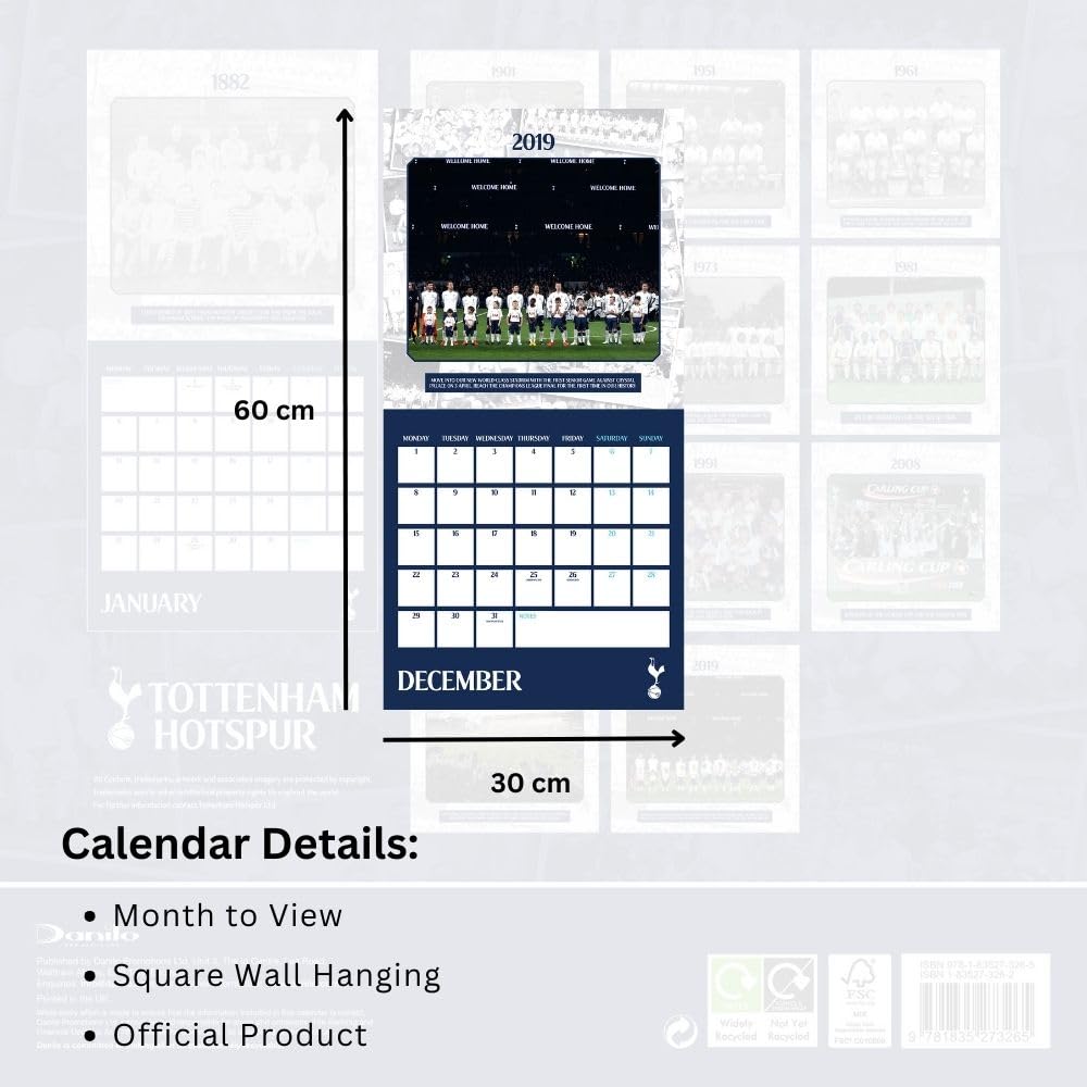 Tottenham Hotspur FC Legends Square Calendar 2025: 5 - Calendars & Planners By Tottenham Hotspur