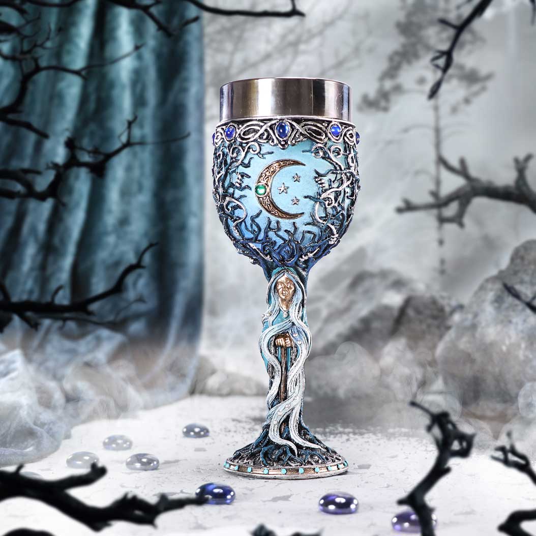 Triple Moon Crone Goblet 20.8cm: 1 - Goblets & Chalices By NN Designs