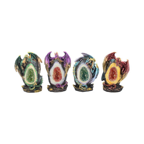 Geode Keepers set of 4 light-up dragon crystal figurines Default Title - Figures & Collectables at Gift Moments