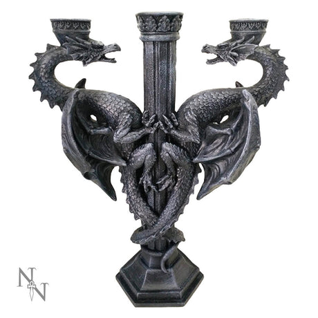 Dragon's Altar Candelabra Black Gothic Triple Candle Holder Default Title - Candles & Holders at Gift Moments