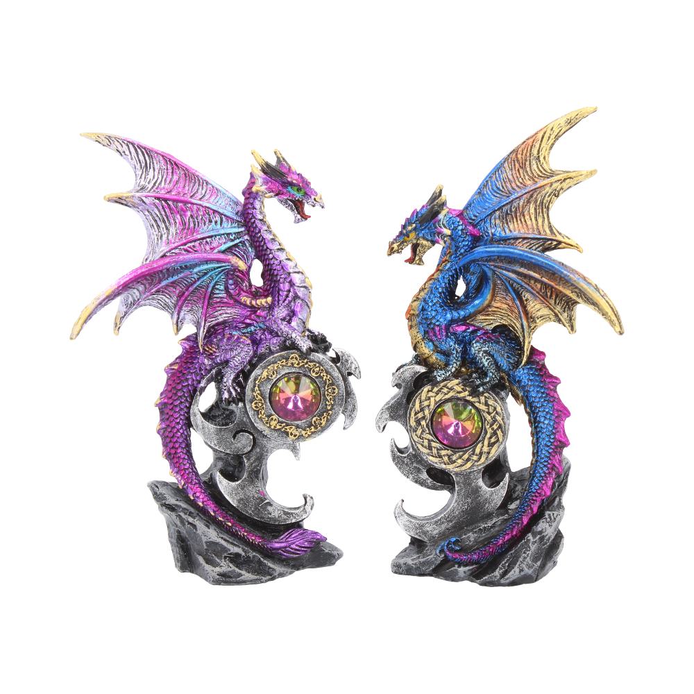 Realm Protectors Figurines Set of Two Fantasy Dragon Crystal Ornaments Default Title - Figures & Collectables at Gift Moments