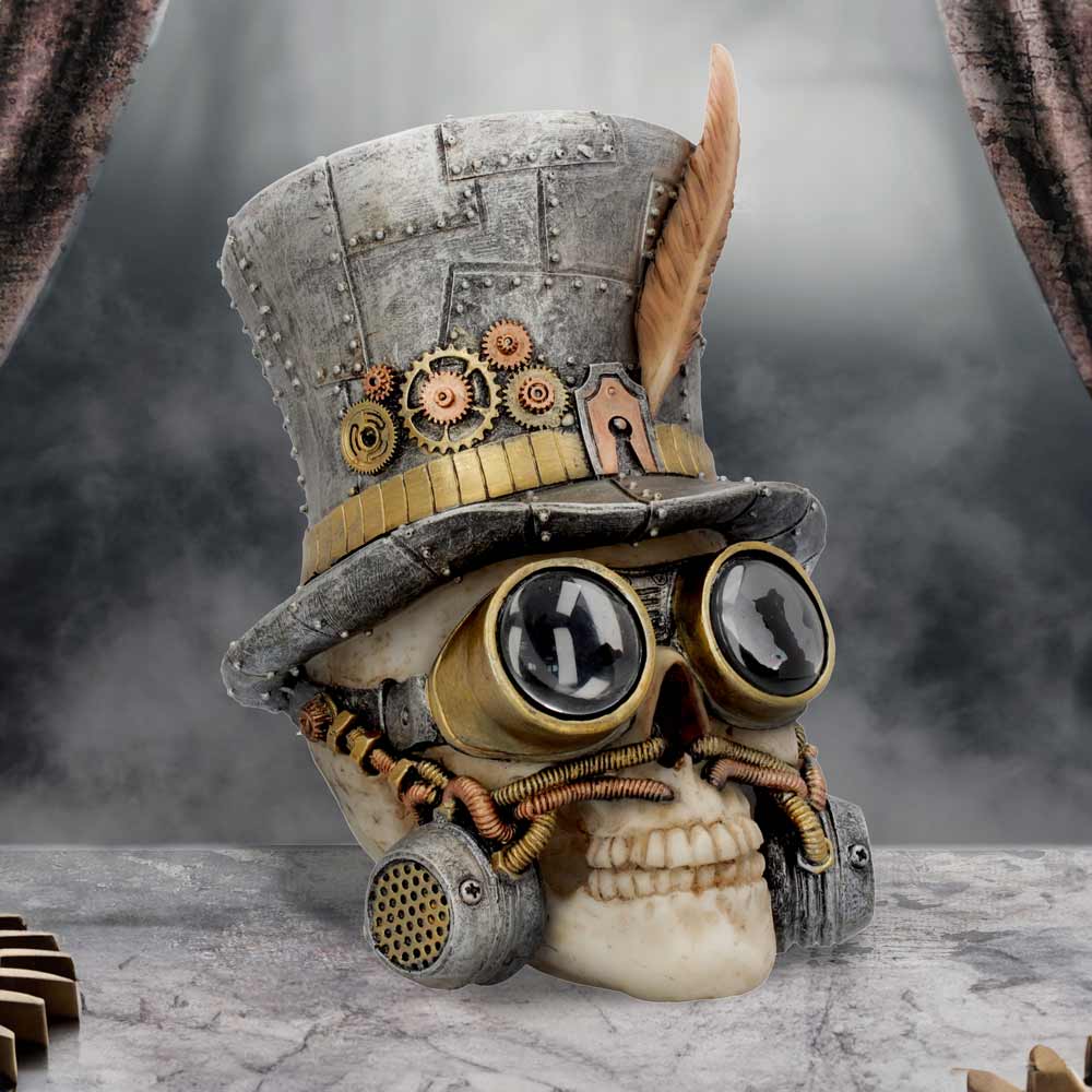 Count Archibald Steampunk Top Hat Skull 19.5cm - Figures & Collectables at Gift Moments