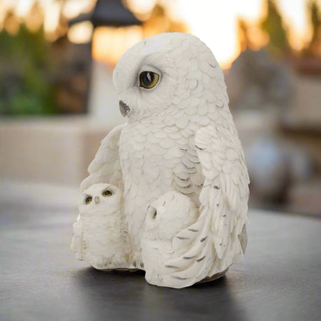 Feathered Family Beautiful Snowy Owl Trio 21.5cm - Figures & Collectables at Gift Moments