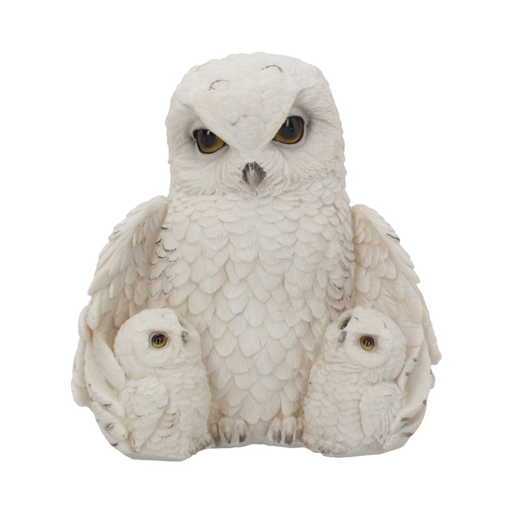 Feathered Family Beautiful Snowy Owl Trio 21.5cm Default Title - Figures & Collectables at Gift Moments