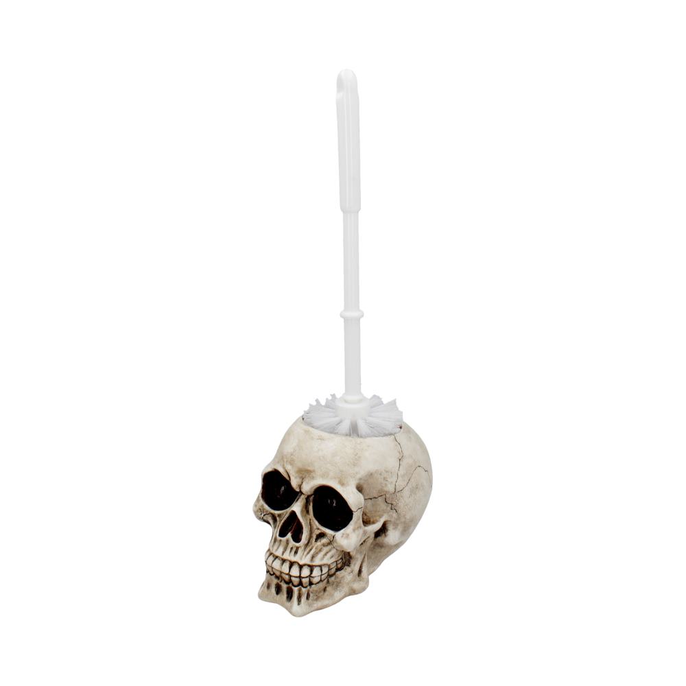 Brush with Death Skull Toilet Brush Holder 16.4cm - Toilet Brushes at Gift Moments