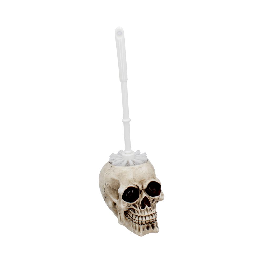 Brush with Death Skull Toilet Brush Holder 16.4cm Default Title - Toilet Brushes at Gift Moments