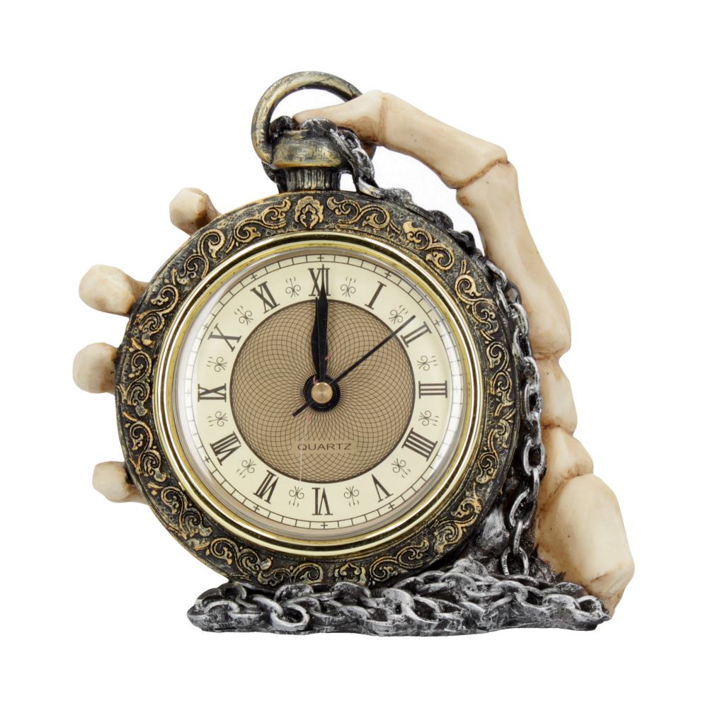 About Time Skeleton Hand and Pocket Watch Mantel Clock Default Title - Clocks at Gift Moments