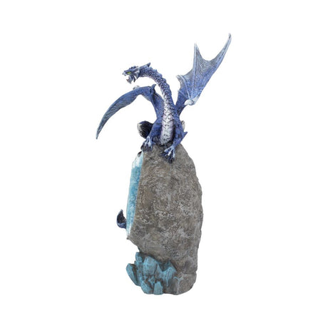 Cobalt Custodian Fantasy Blue Dragon Sitting On A Geode 23cm - Figures & Collectables at Gift Moments