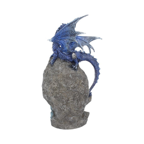 Cobalt Custodian Fantasy Blue Dragon Sitting On A Geode 23cm - Figures & Collectables at Gift Moments