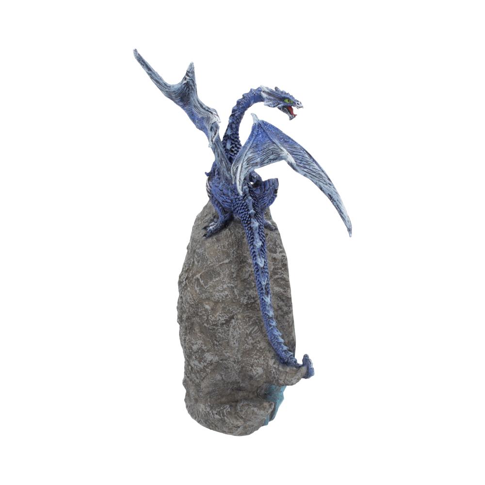 Cobalt Custodian Fantasy Blue Dragon Sitting On A Geode 23cm - Figures & Collectables at Gift Moments