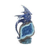 Cobalt Custodian Fantasy Blue Dragon Sitting On A Geode 23cm Default Title - Figures & Collectables at Gift Moments