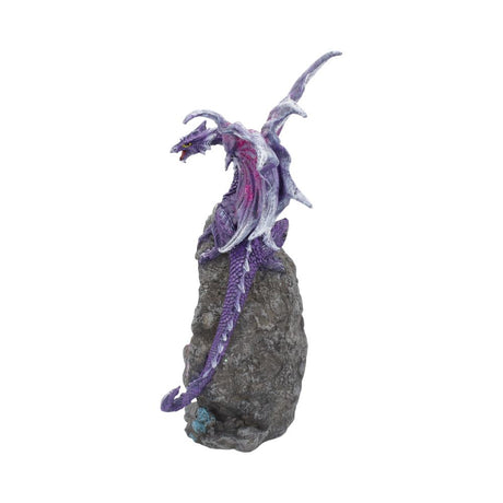 Amethyst Custodian Fantasy Purple Dragon Sitting On A Geode 22cm - Figures & Collectables at Gift Moments