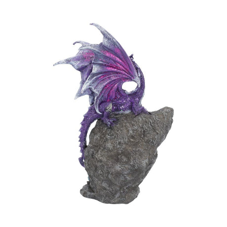 Amethyst Custodian Fantasy Purple Dragon Sitting On A Geode 22cm - Figures & Collectables at Gift Moments