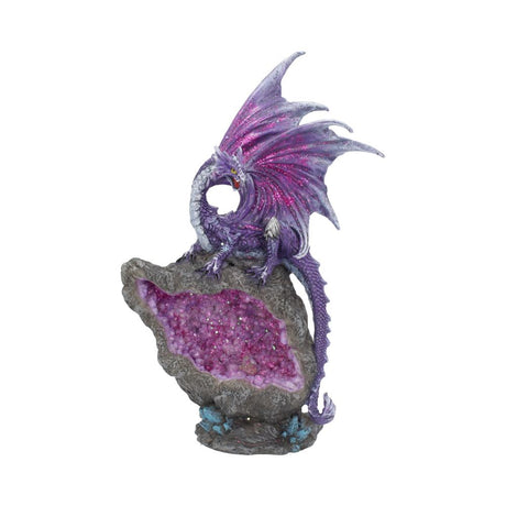 Amethyst Custodian Fantasy Purple Dragon Sitting On A Geode 22cm Default Title - Figures & Collectables at Gift Moments