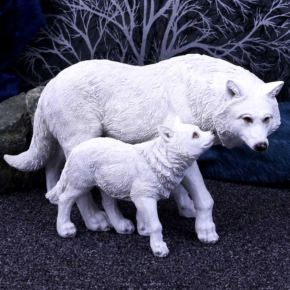 Winter Offspring Mother and Wolf Pup Ornament - Figures & Collectables at Gift Moments