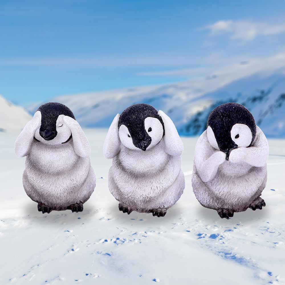 See No, Hear No, Speak No Evil Emperor Penguin Chick Figurines - Figures & Collectables at Gift Moments