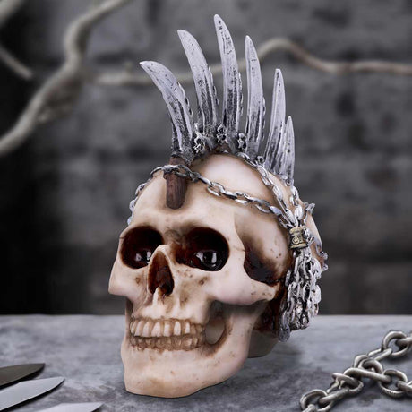 Chain Blade Mohican Mohawk Knife Skull Ornament - Figures & Collectables at Gift Moments