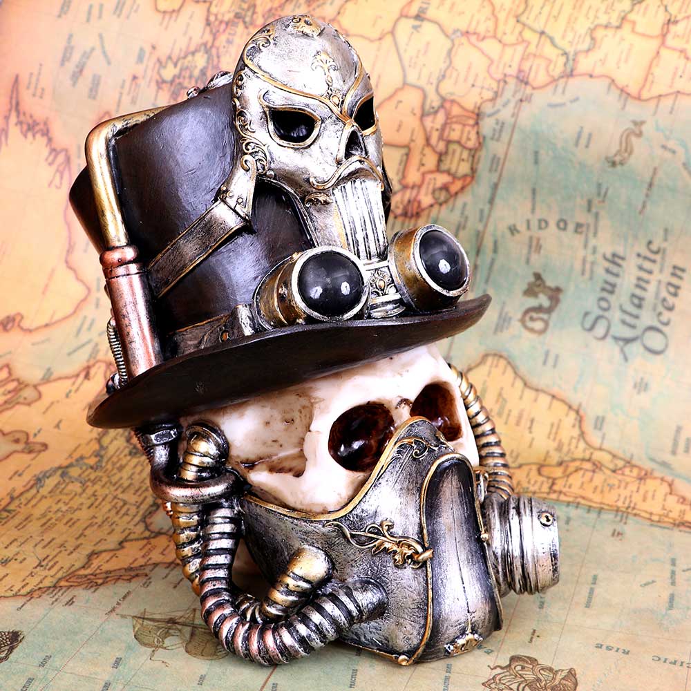 Steampunk Breathe Easy Venetian Mask Skull Ornament - Figures & Collectables at Gift Moments