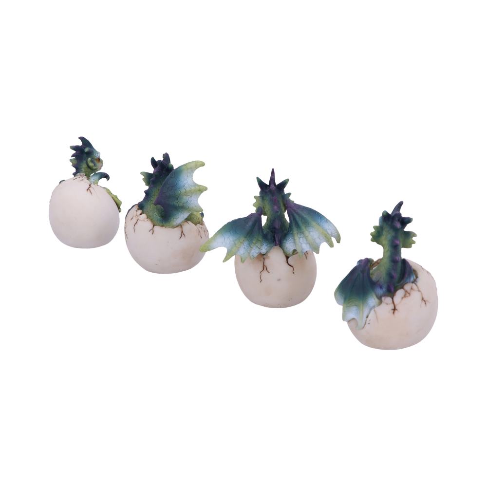 Set of Four Hatchlings Emergence Dragonling Hatching from Egg Figurine - Figures & Collectables at Gift Moments