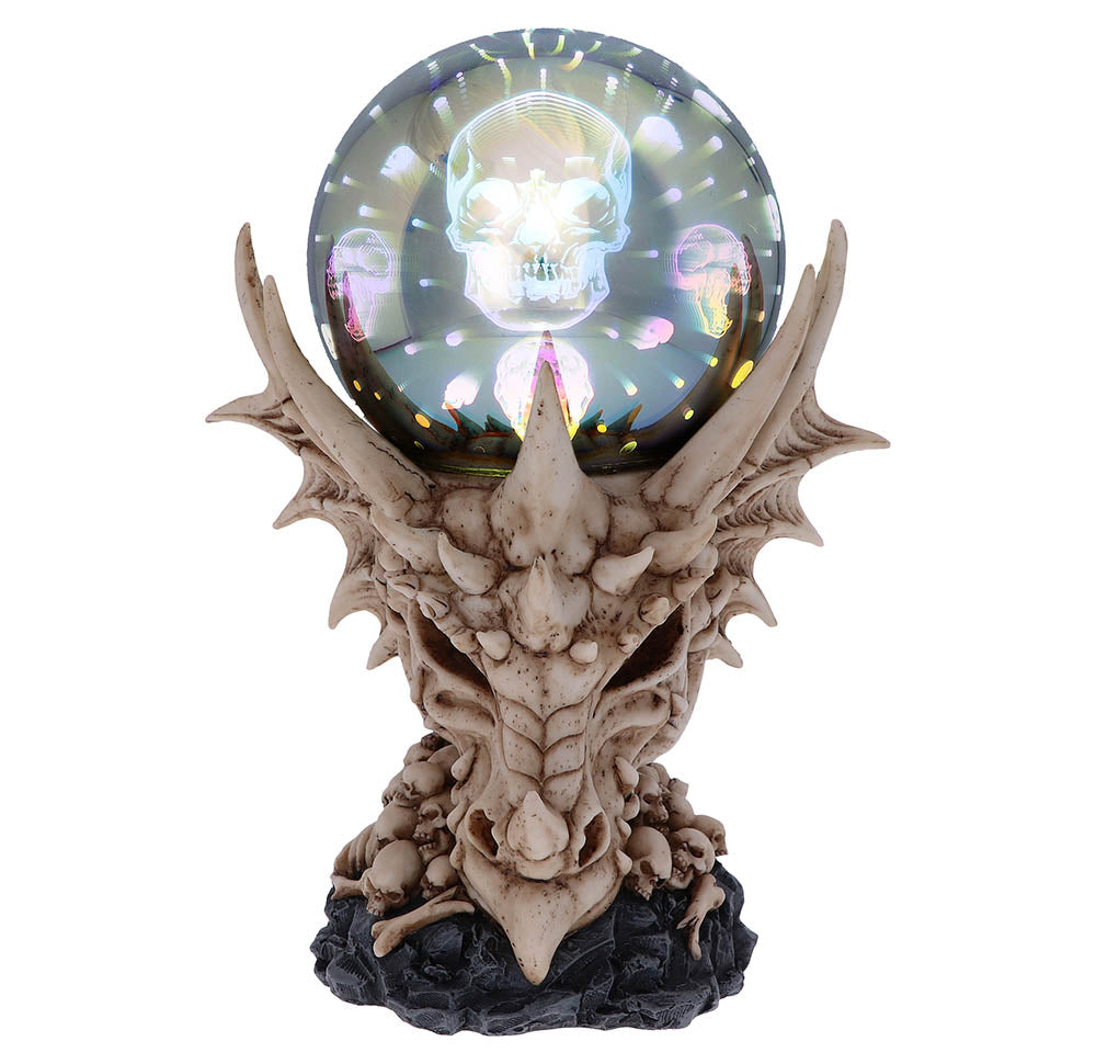 Skeletal Realm Dragon Skull and Light Up Orb Figurine Default Title - Figures & Collectables at Gift Moments