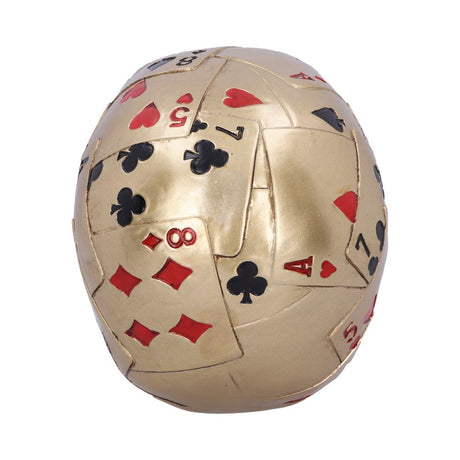 Dead Mans Hand Golden Playing Card Skull Ornament - Figures & Collectables at Gift Moments