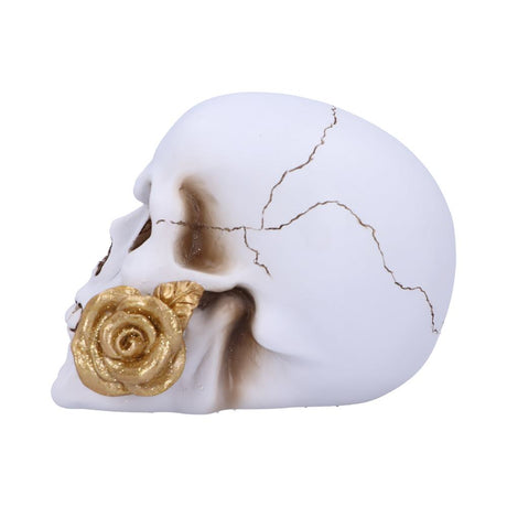 Floral Fate Golden Rose Skull Ornament. - Figures & Collectables at Gift Moments