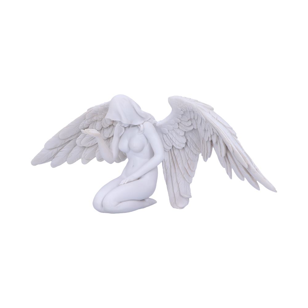 White Angels Offering Kneeling Caped Angel Figurine - Figures & Collectables at Gift Moments