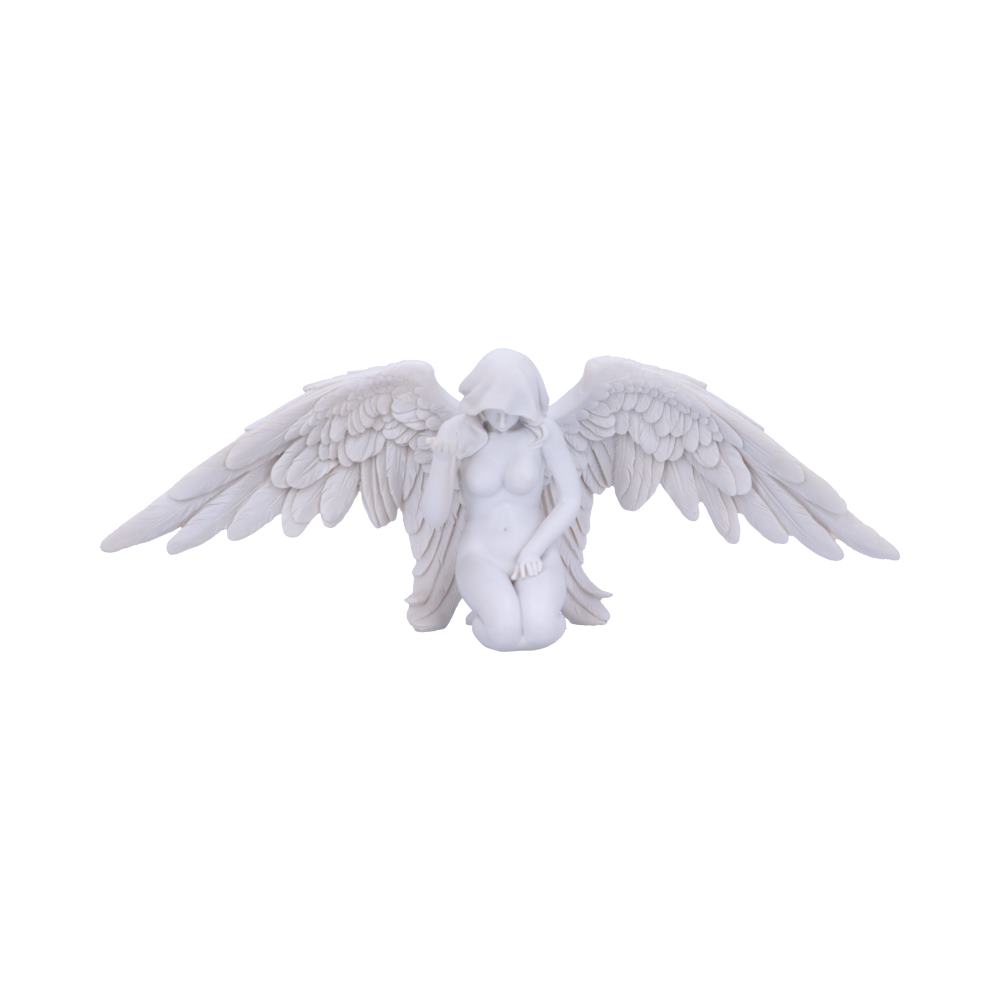 White Angels Offering Kneeling Caped Angel Figurine Default Title - Figures & Collectables at Gift Moments