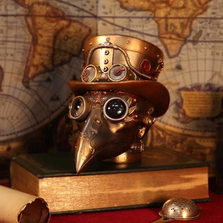 Steampunk Beaky Automaton Apothecary Plague Doctor Bust Figurine - Figures & Collectables at Gift Moments