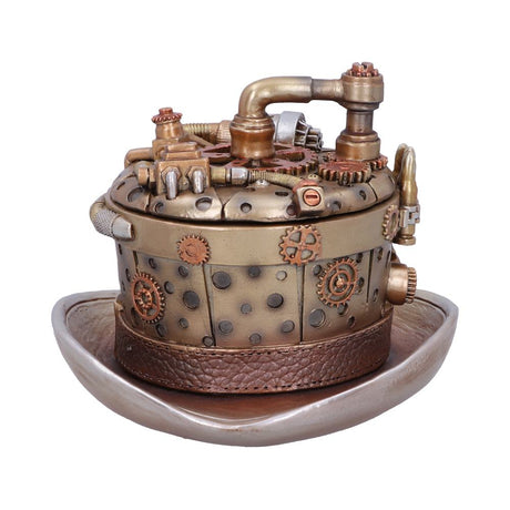 Bronze Silver Cogwork Hatter Box Steampunk Hat Storage - Boxes at Gift Moments