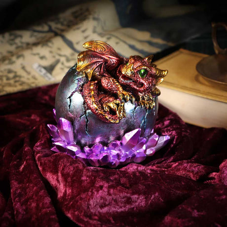 Crimson Hatchling Glow Dragon Red Dragonling Crystal Figurine - Figures & Collectables at Gift Moments