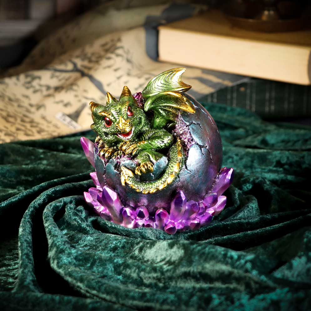 Emerald Hatchling Glow Dragonling Green Dragonling Crystal Figurine - Figures & Collectables at Gift Moments