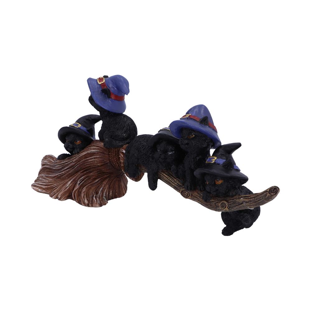 Purrfect Broomstick Witches Familiar Black Cats and Broomstick Figurine - Figures & Collectables at Gift Moments