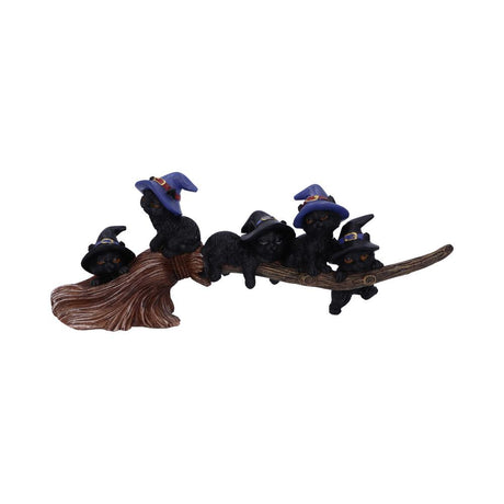 Purrfect Broomstick Witches Familiar Black Cats and Broomstick Figurine Default Title - Figures & Collectables at Gift Moments