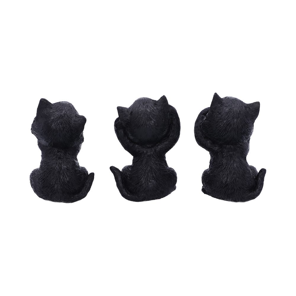 Three Wise Kitties See No Hear No Speak No Evil Familiar Black Cats Figurine - Figures & Collectables at Gift Moments