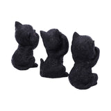 Three Wise Kitties See No Hear No Speak No Evil Familiar Black Cats Figurine - Figures & Collectables at Gift Moments