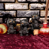 Three Wise Kitties See No Hear No Speak No Evil Familiar Black Cats Figurine - Figures & Collectables at Gift Moments