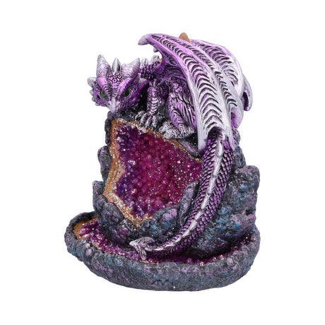 Crystalline Protector Purple Dragon Geode Backflow Incense Burner - Incense Holders at Gift Moments