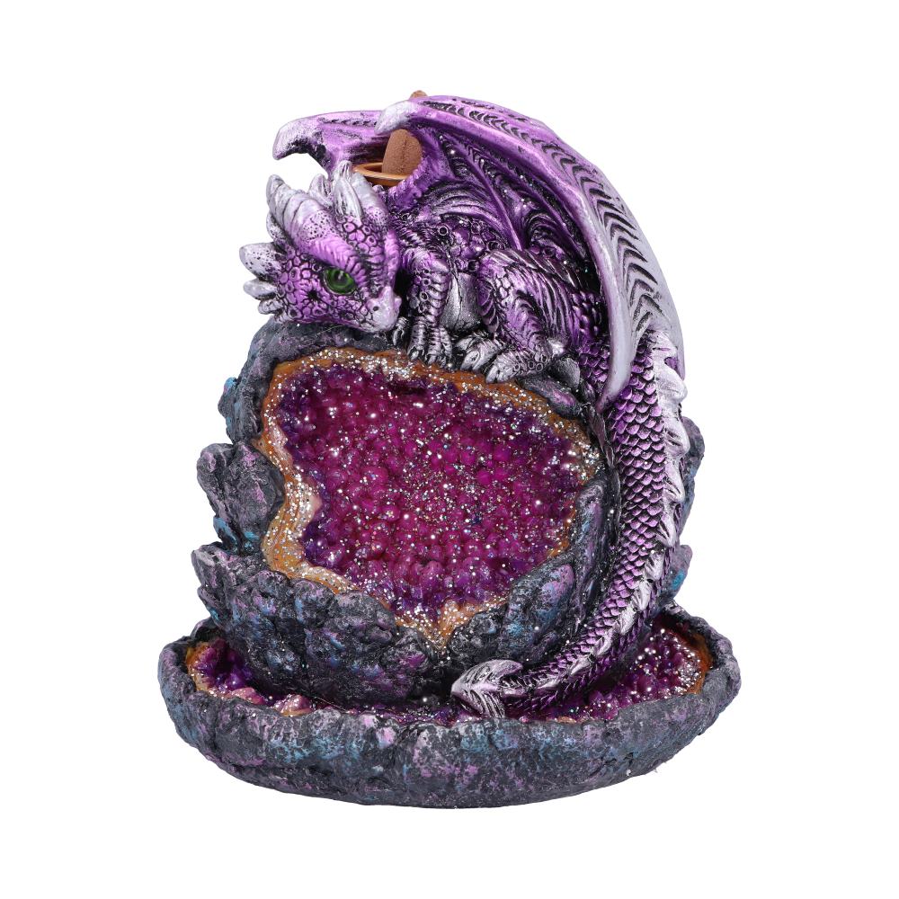 Crystalline Protector Purple Dragon Geode Backflow Incense Burner Default Title - Incense Holders at Gift Moments