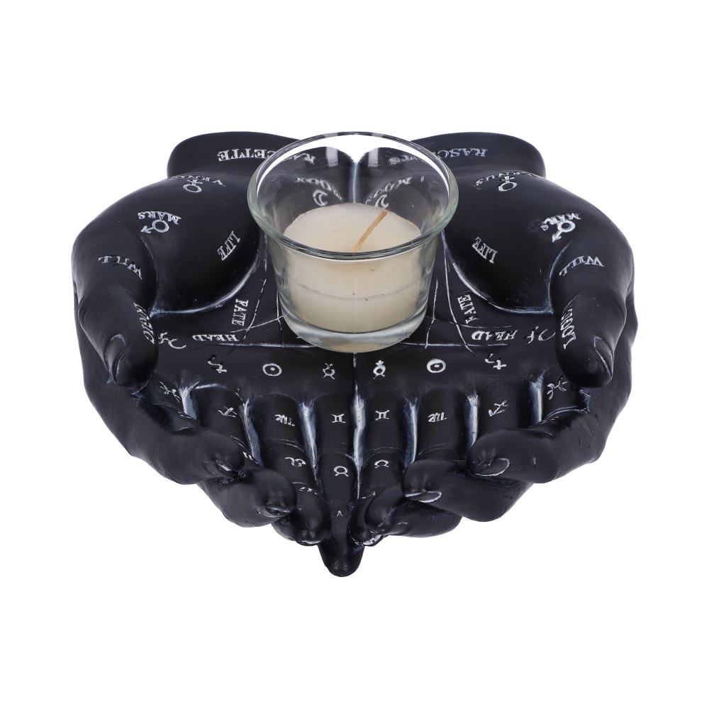 Palmist's Guide Black Chiromancy Hands Candle Holder - Candles & Holders at Gift Moments