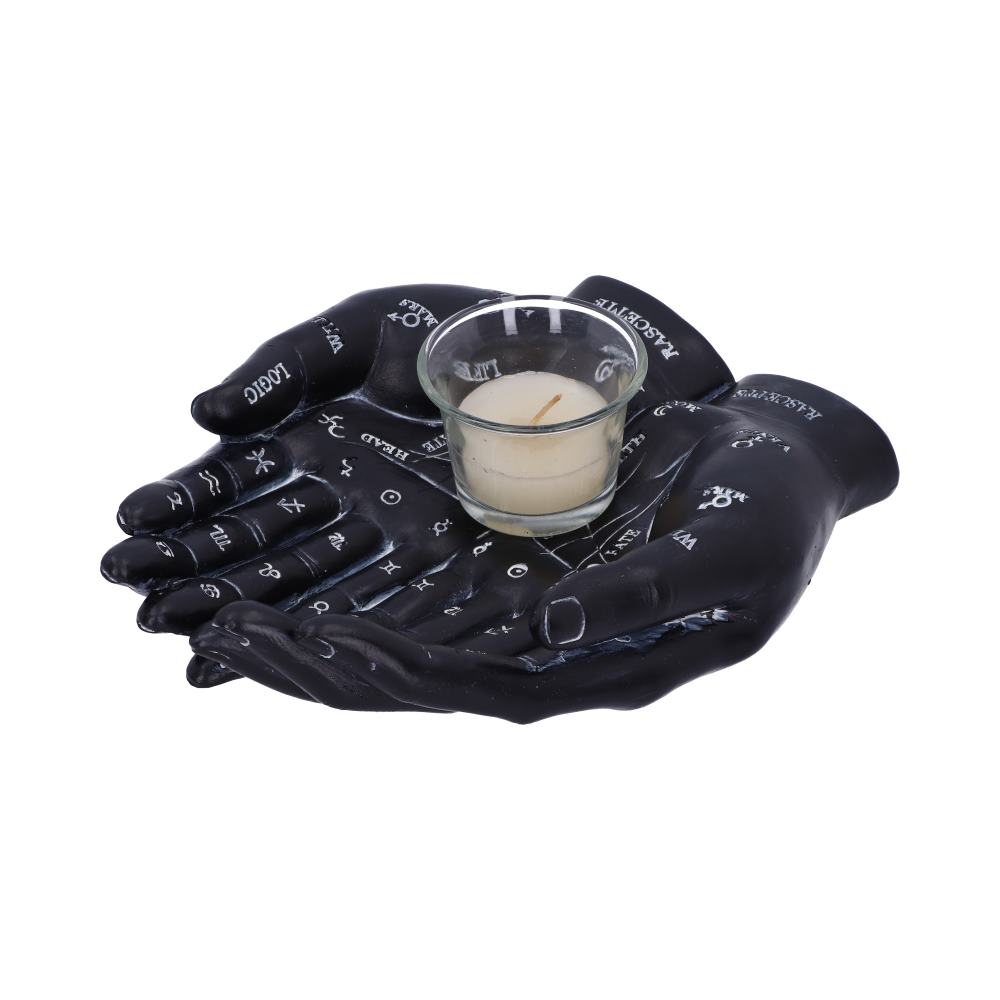 Palmist's Guide Black Chiromancy Hands Candle Holder - Candles & Holders at Gift Moments