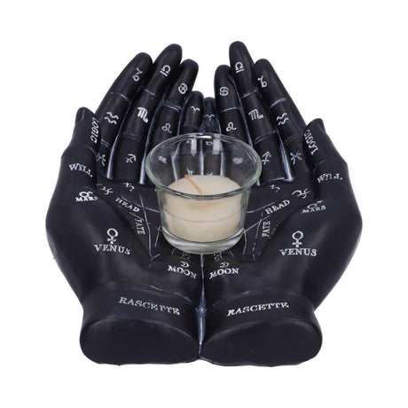 Palmist's Guide Black Chiromancy Hands Candle Holder Default Title - Candles & Holders at Gift Moments