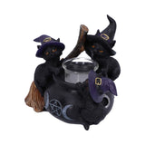 Familiar Cauldron Black Cat Candle Holder 12.5cm - Candles & Holders at Gift Moments