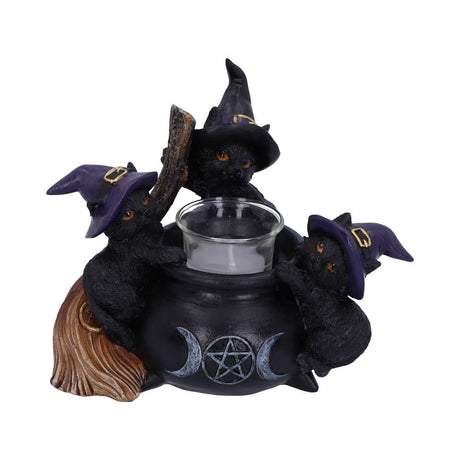 Familiar Cauldron Black Cat Candle Holder 12.5cm Default Title - Candles & Holders at Gift Moments